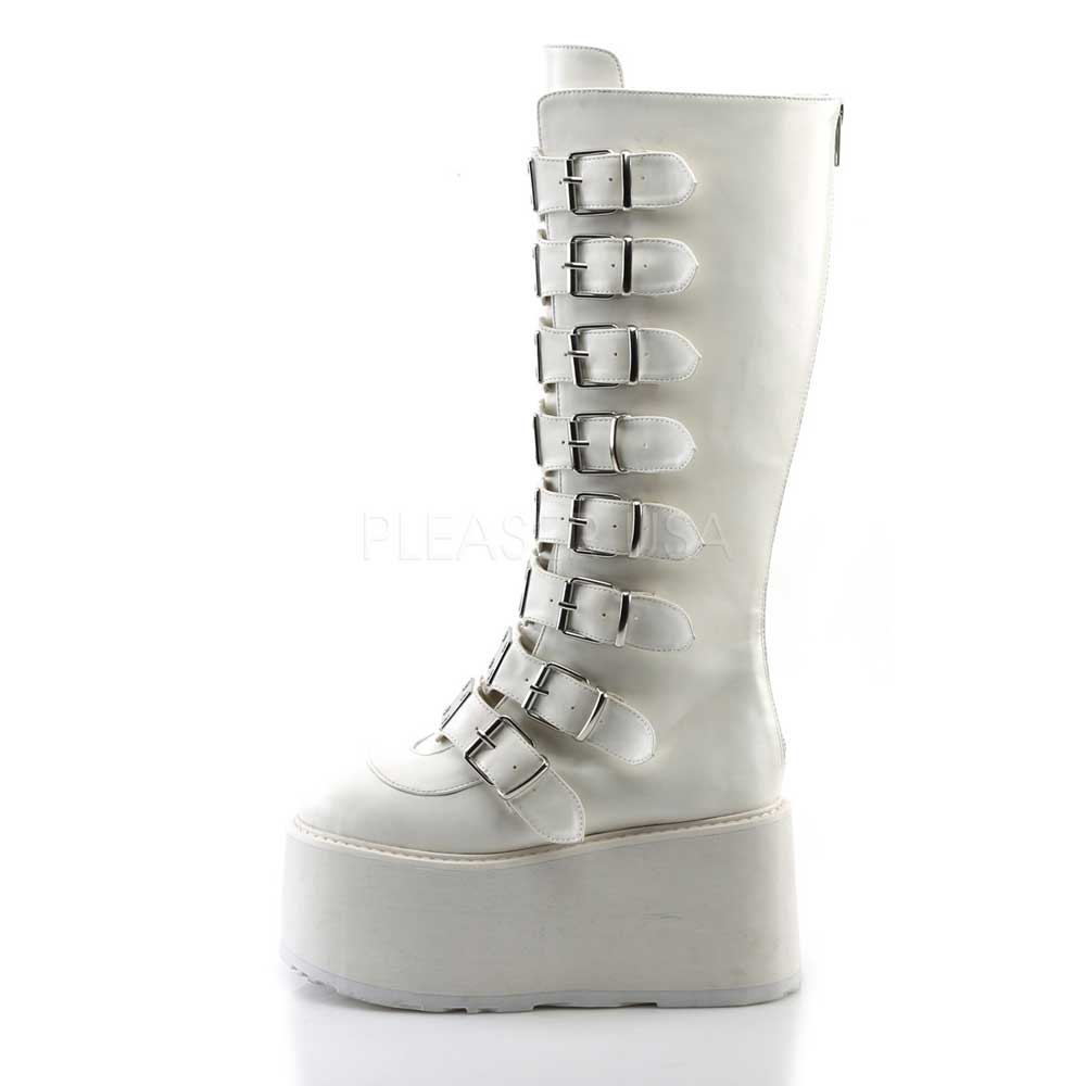 DemoniaCult - DAMNED318 Platform Boots - White